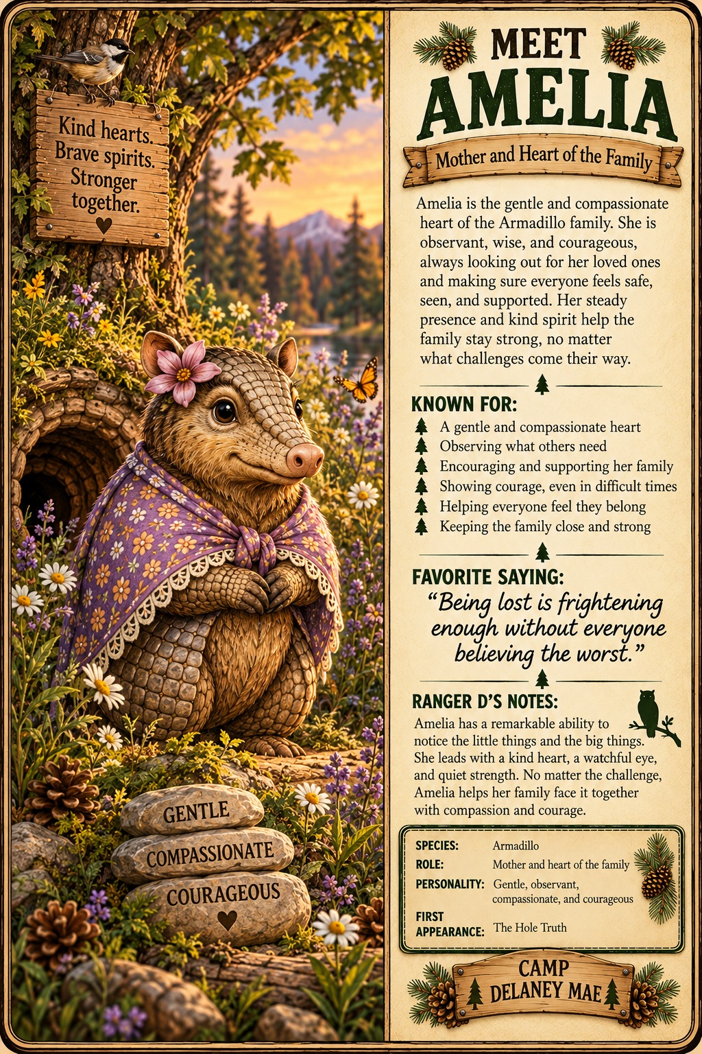 Amelia Armadillo character card