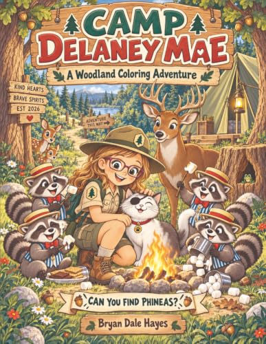 Camp Delaney Mae: A Woodland Coloring Adventure coloring book cover