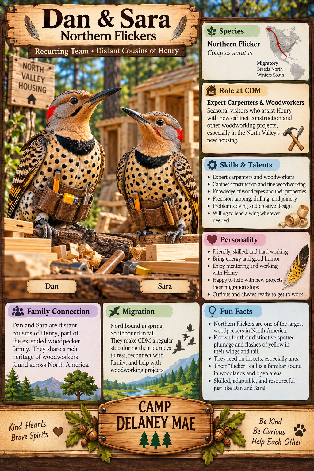 Dan and Sara Northern Flicker character card