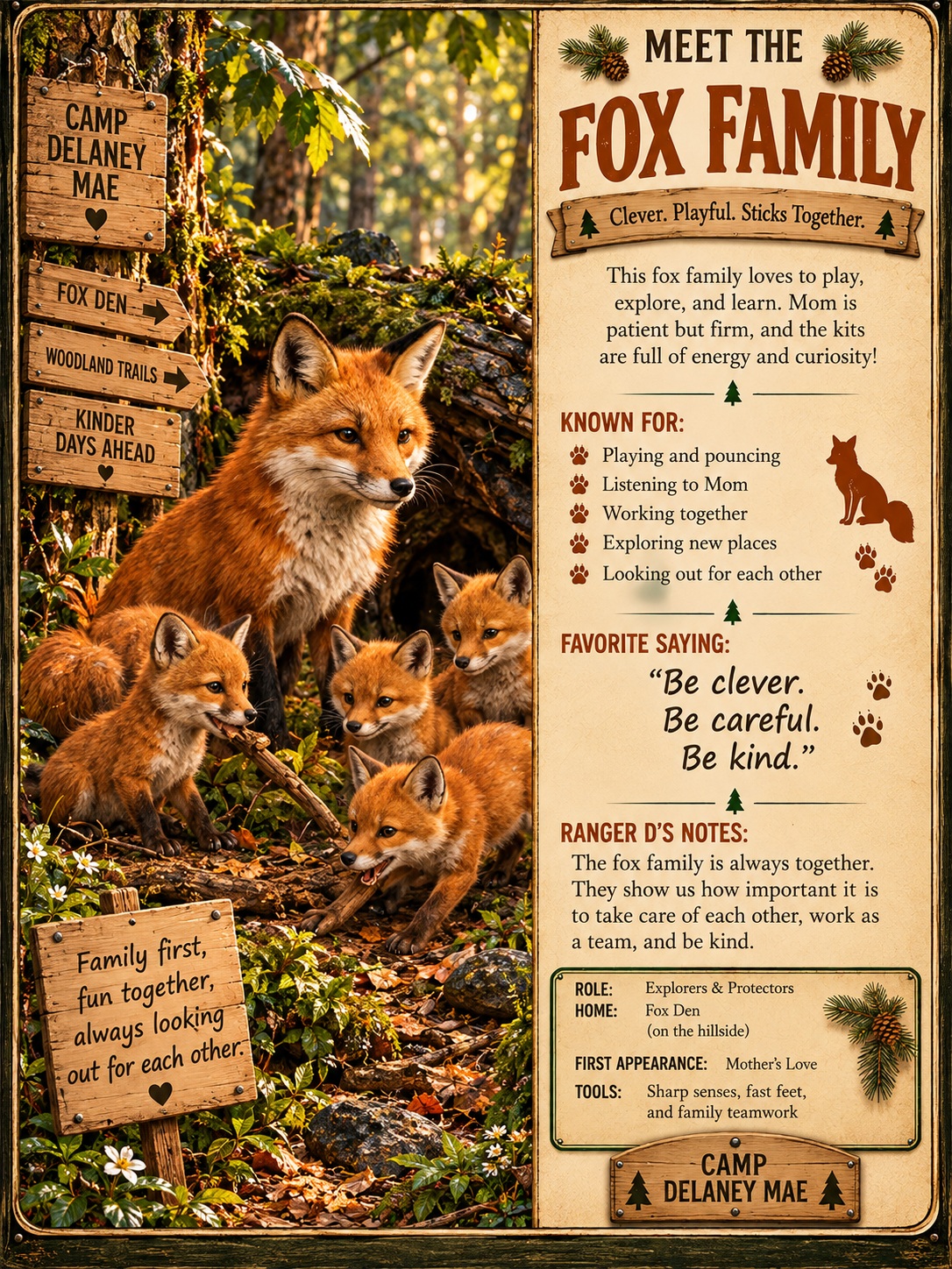 Fox Family character card