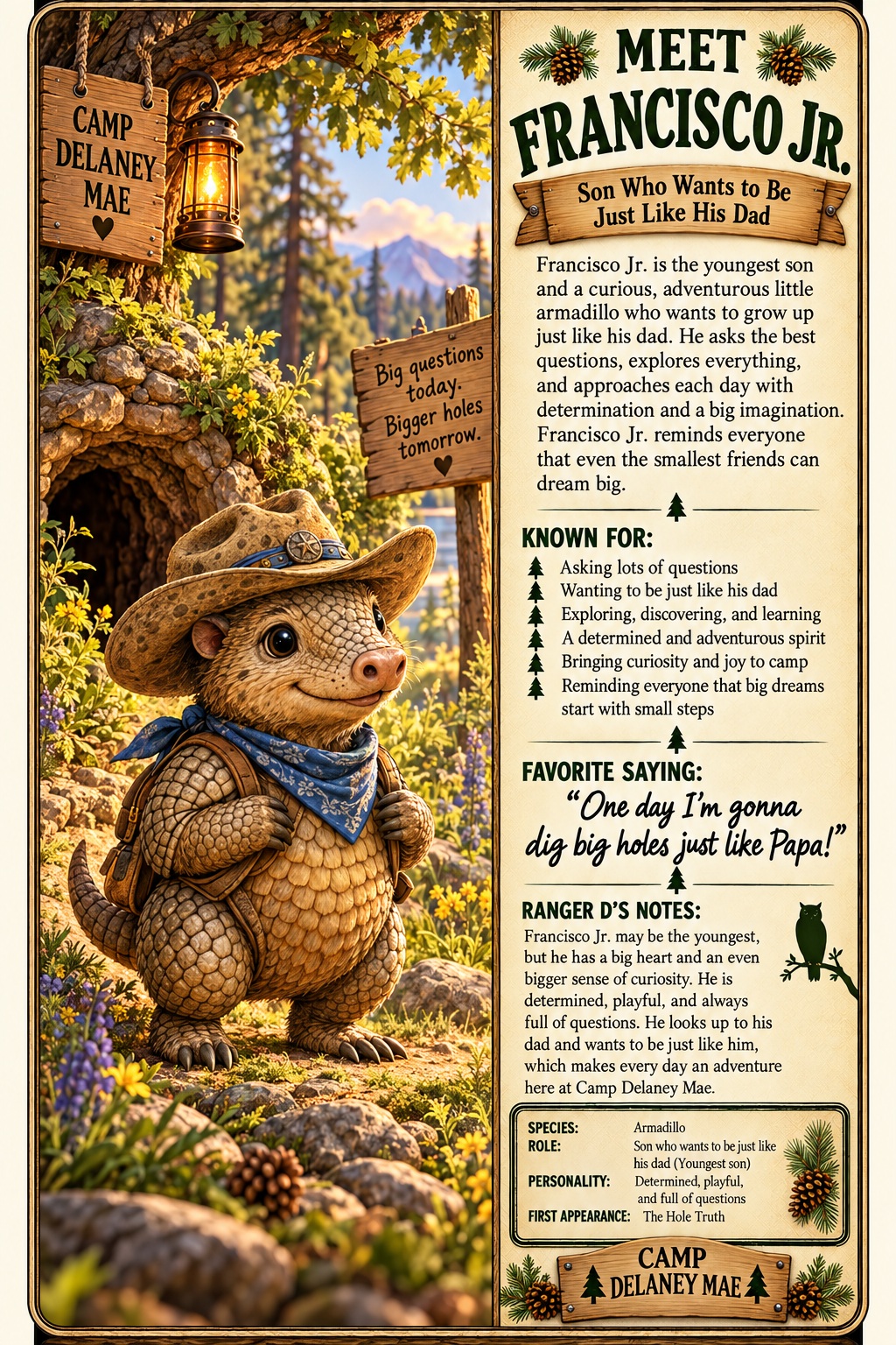 Francisco Jr. Armadillo character card