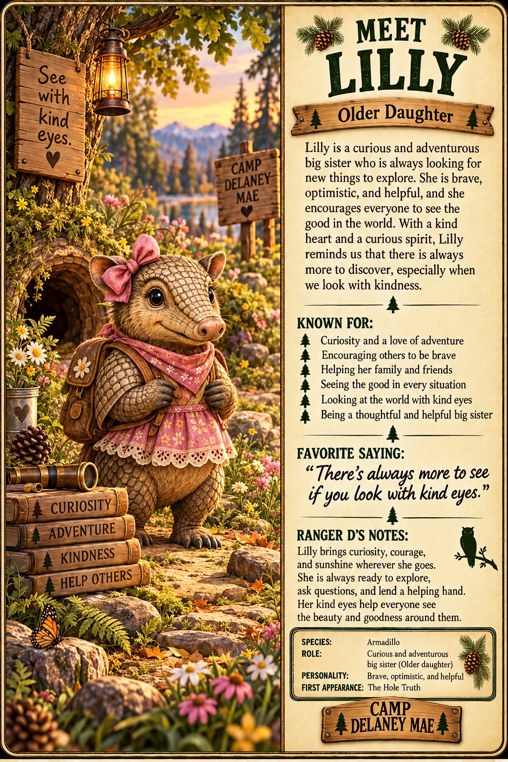 Lilly Armadillo character card