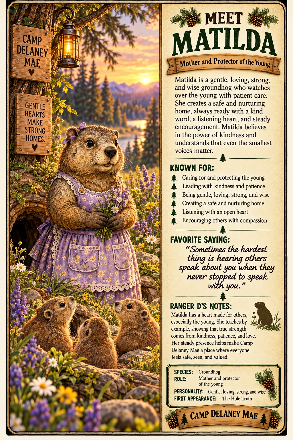 Matilda Groundhog character card