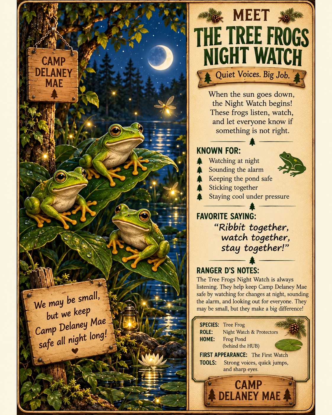Tree Frogs Night Watch character card