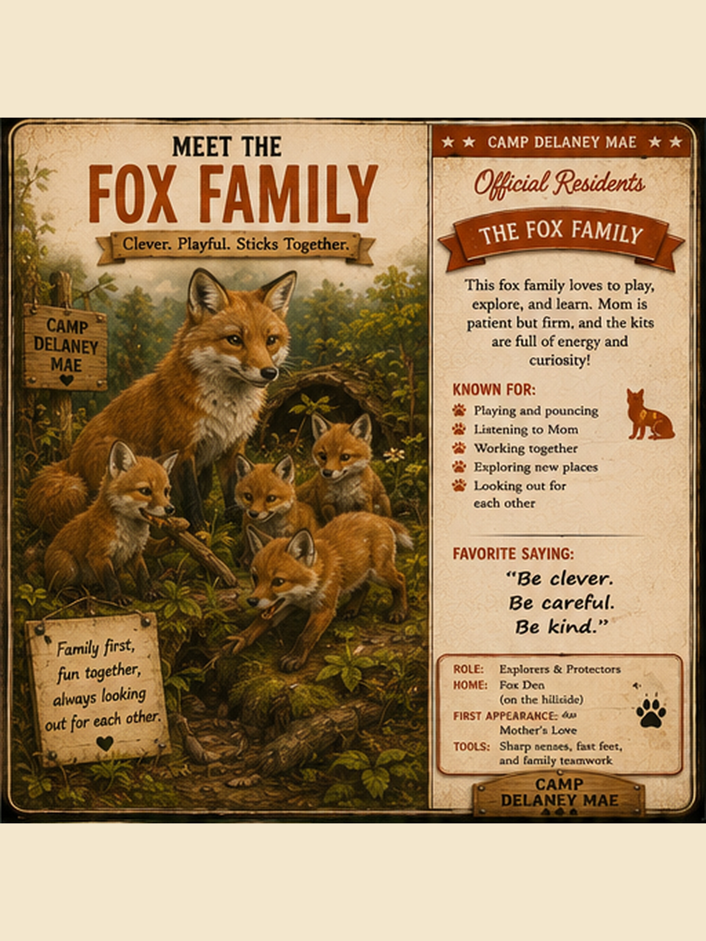 Fox Family character card