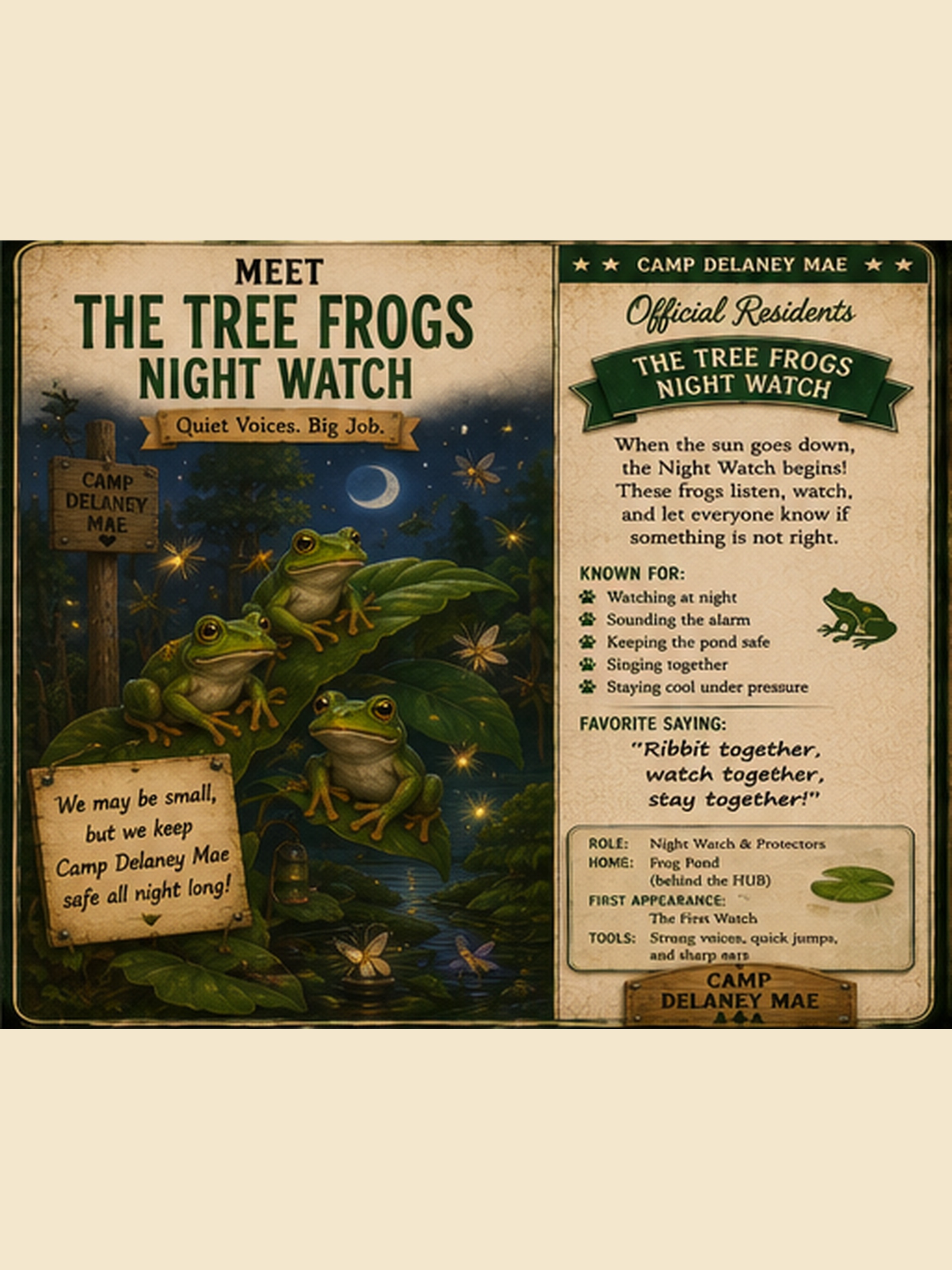 Tree Frogs Night Watch character card