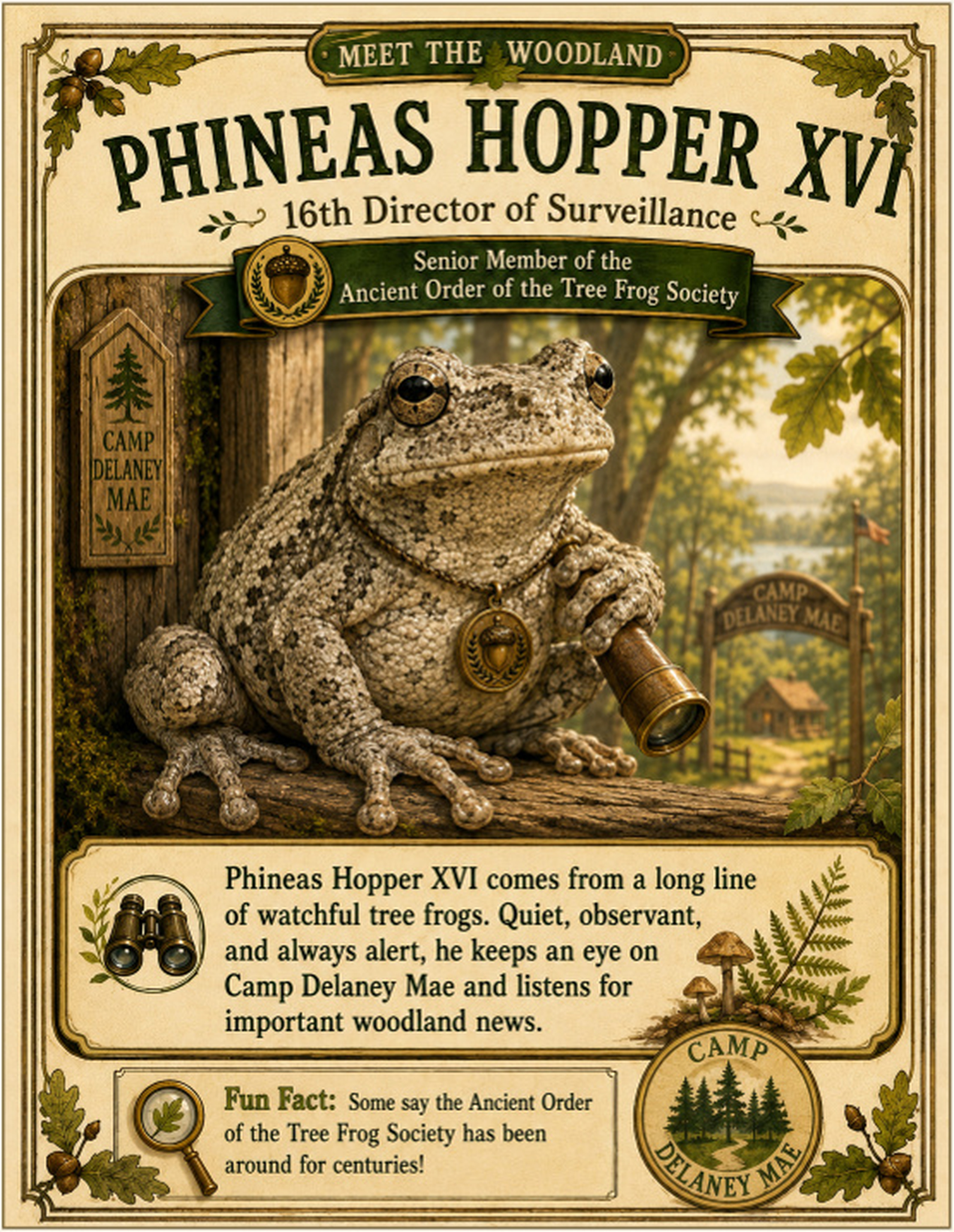 Camp Delaney Mae Map character card